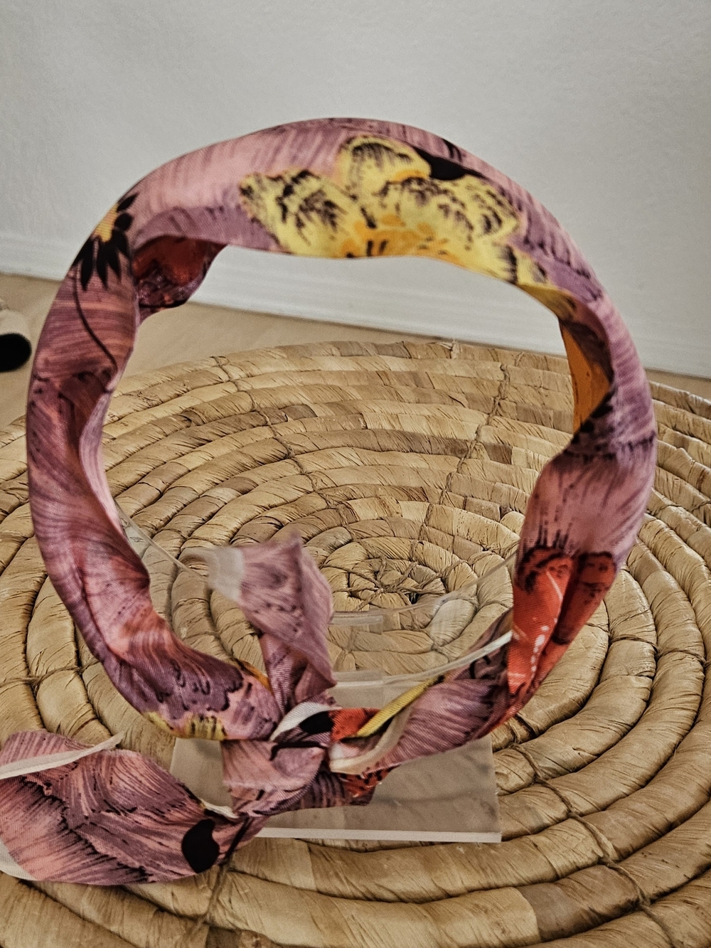 vintage floral Pink scarf Headband - New!